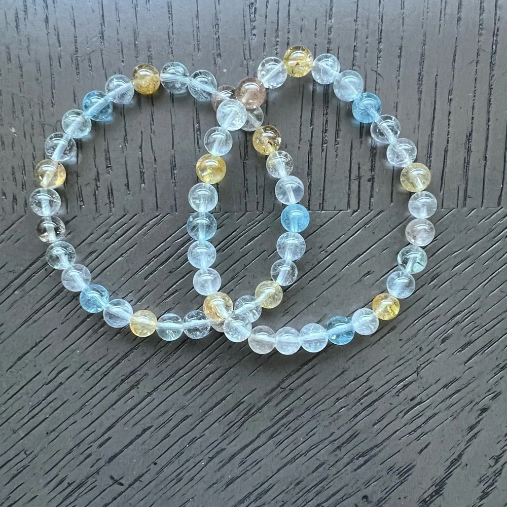 (ONE) Colorful topaz bracelet 6mm SIZE 6.5’